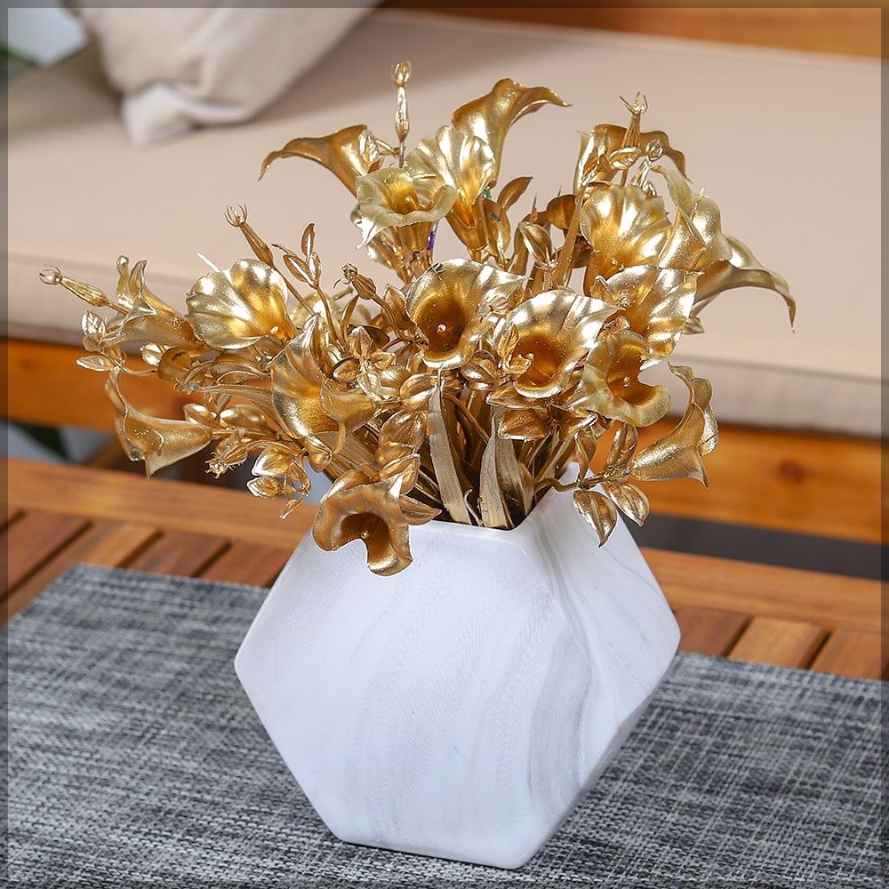 Artificial Golden Calla Bunch(Without Vase)