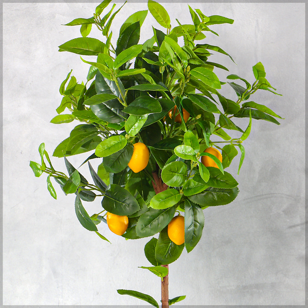 Faux Potted Lemon Plant(with black nursery pot)