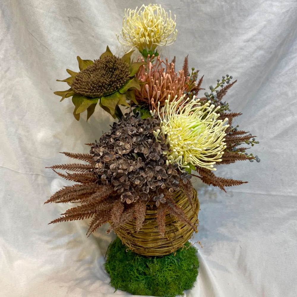 Elegant Artificial Bird of Paradise & Sunflower Floral Arrangement for display purposes only (non-sale)