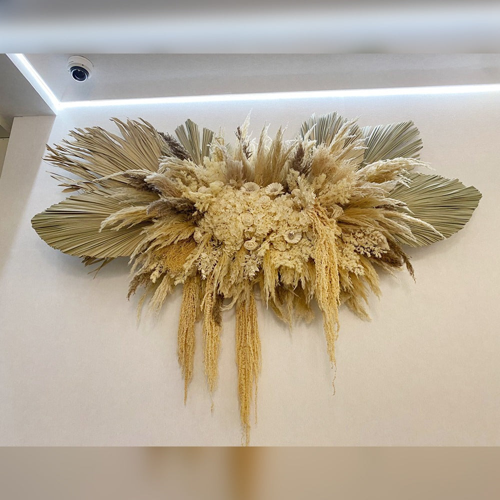 Elegant Dining Space Featuring Natural Pampas Grass Arrangement for display purposes only (non-sale)