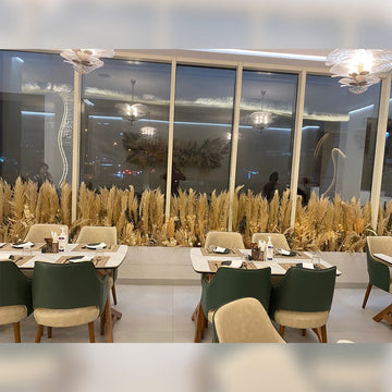 Elegant Dining Space Featuring Natural Pampas Grass Arrangement for display purposes only (non-sale)