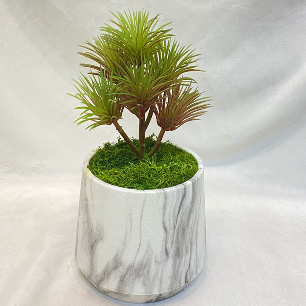 🌿 Elegant Marble Faux Succulent Planter Collection | Modern Green Décor