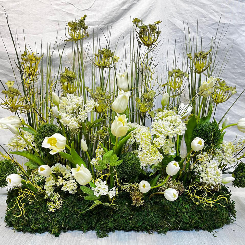 Elegant White Tulip Floral Arrangement Collection for display purposes only (non-sale)
