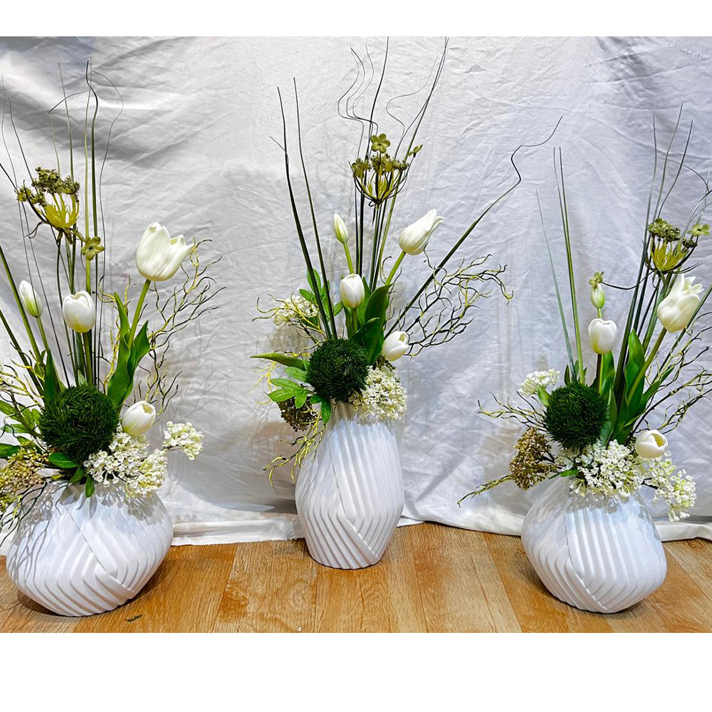Elegant White Tulip Floral Arrangement Collection for display purposes only (non-sale)