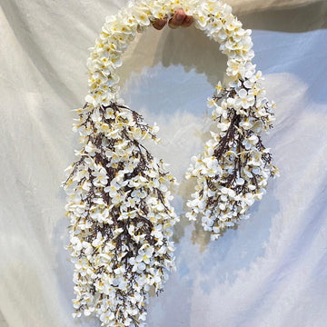 Elegant White Blossom Hanging Wreath for display purposes only (non-sale)