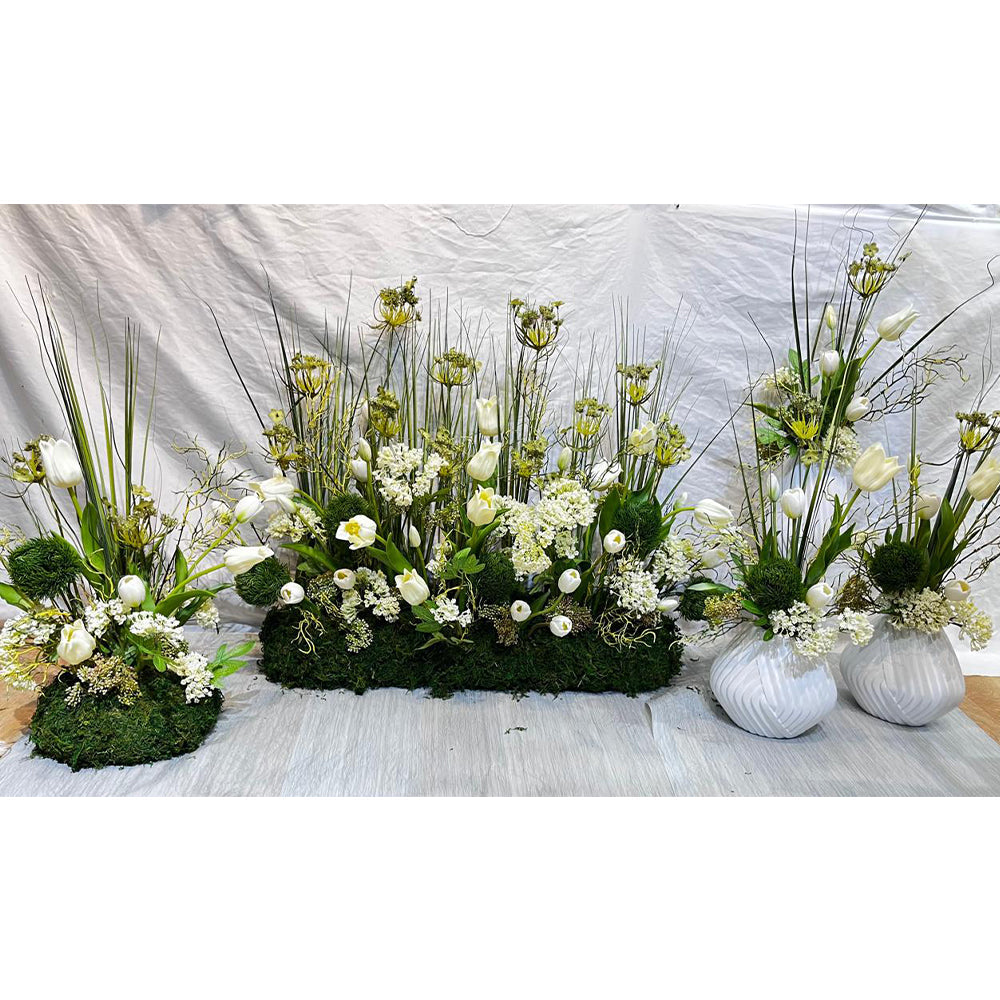 Elegant White Tulip Floral Arrangement Collection for display purposes only (non-sale)
