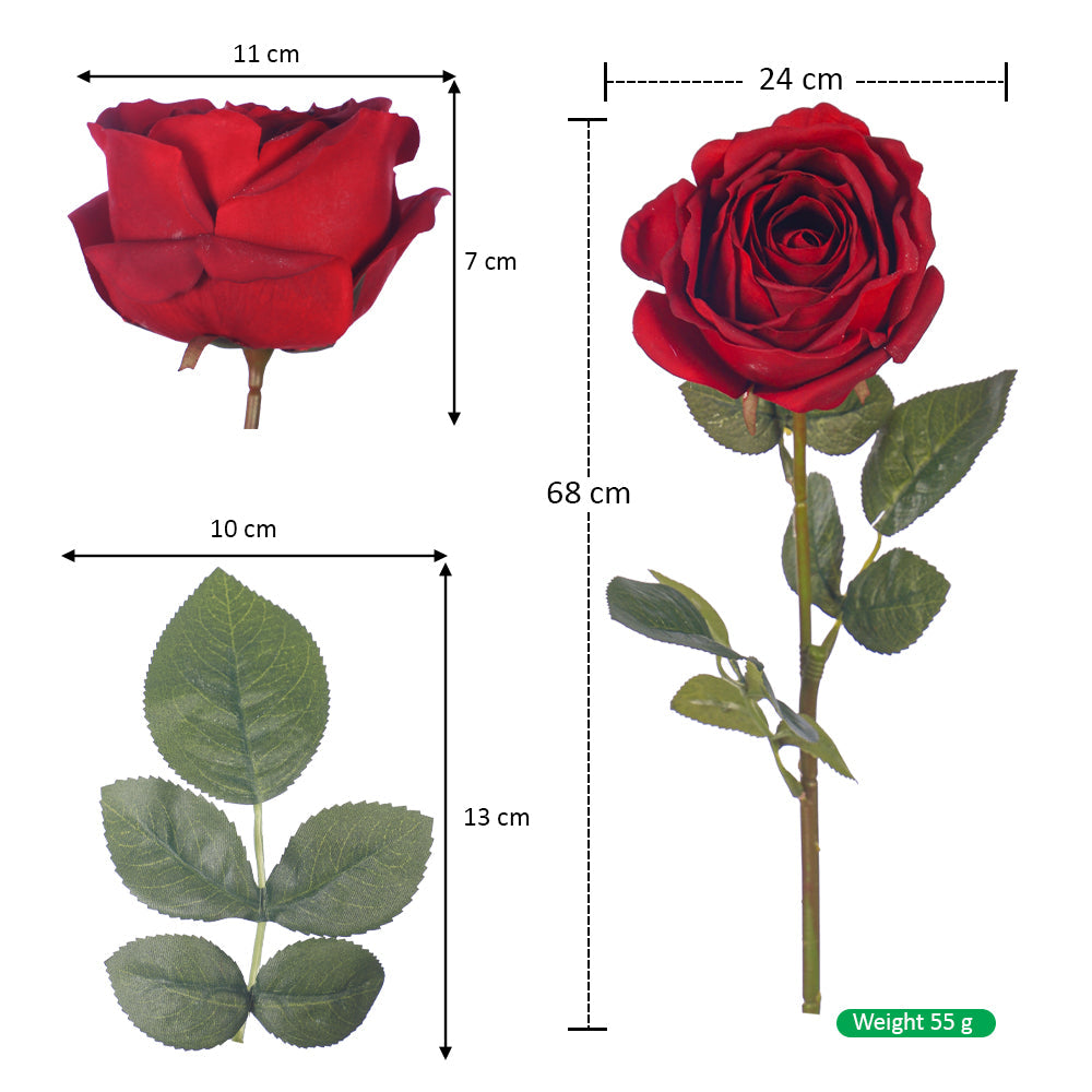 Single Stem Artificial Red Roses