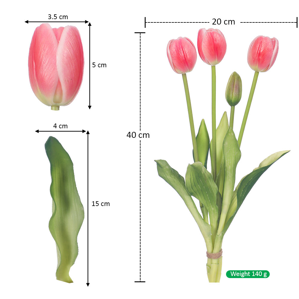 Bunch of 4 Artifical Tulips