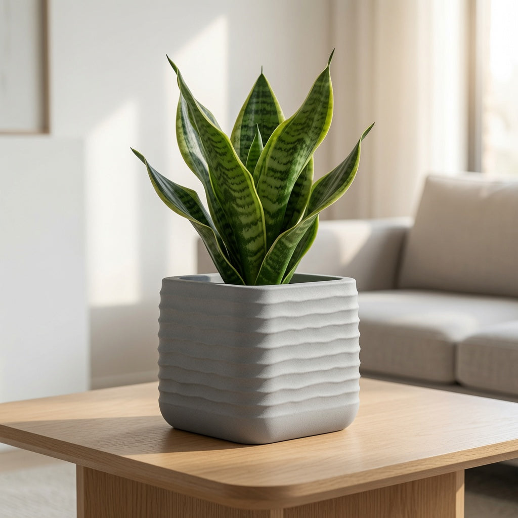 Modern Square Ripple Plastic Planter