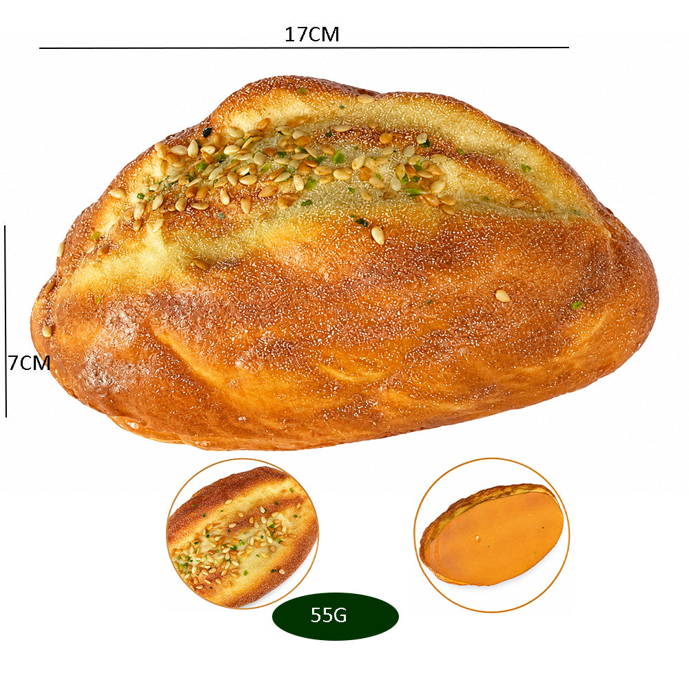 رغيف خبز حرفي بالبذور صناعي واقعي – طعام زخرفي