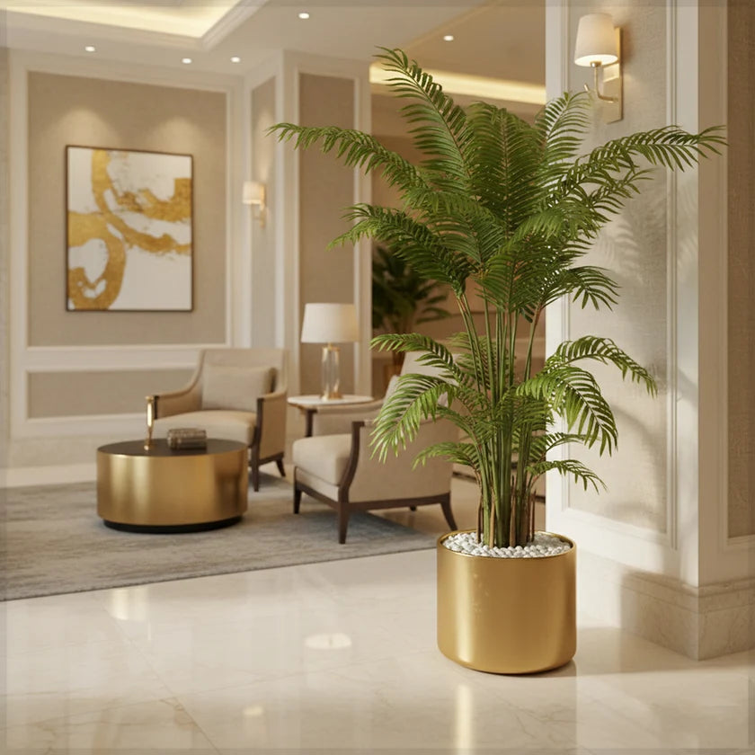 Artificial Areca Palm Tree – Realistic Faux Indoor Plant (with black nursery pot)