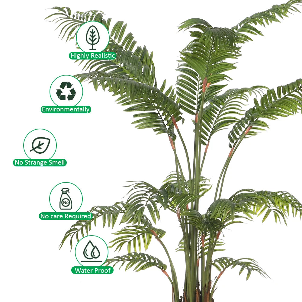 Artificial Areca Palm Tree – Realistic Faux Indoor Plant (with black nursery pot)
