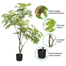 Faux Siberian Elm Plant(with black nursery pot)