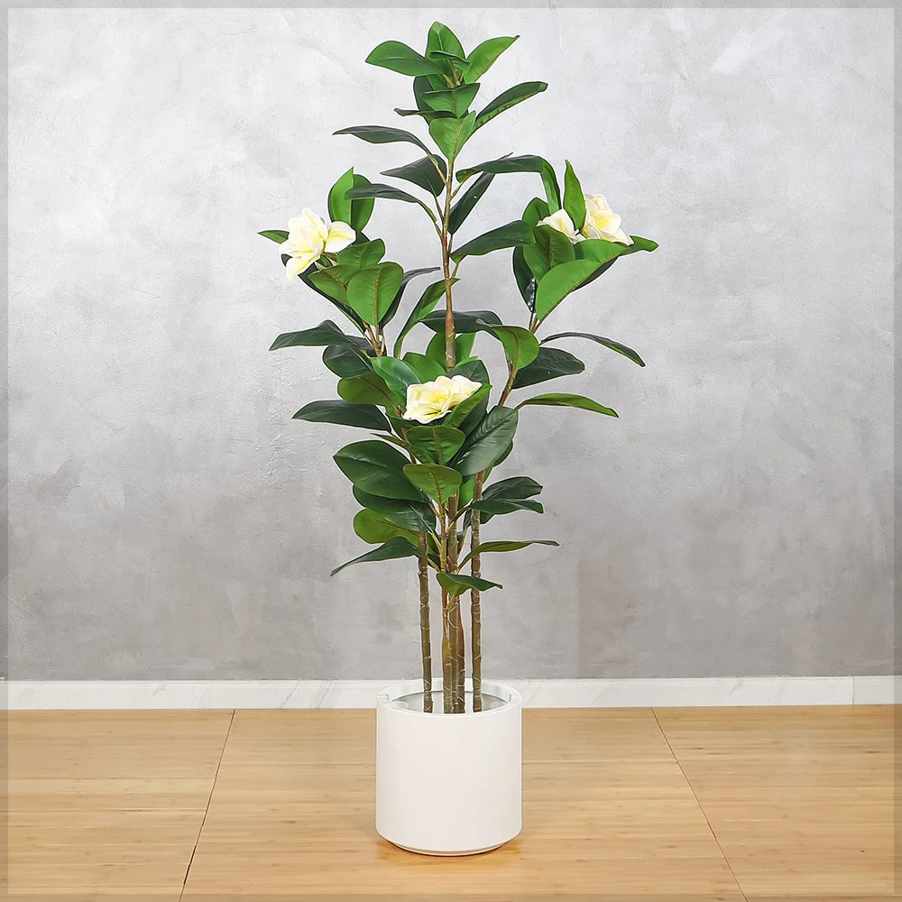 Artificial Magnolia Tree 160cm Tall(with black nursery pot)