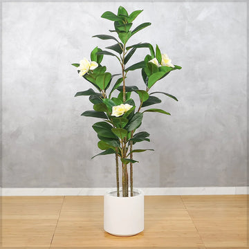 Artificial Magnolia Tree 160cm Tall(with black nursery pot)