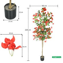 Artificial Bougainvillea Tree 220cm Tall(with black nursery pot)
