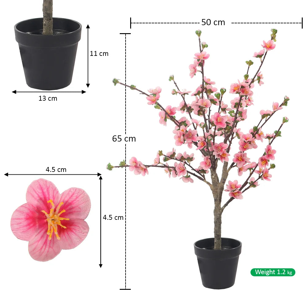Nearly Natural Cherry Blossom Tree(with black nursery pot)