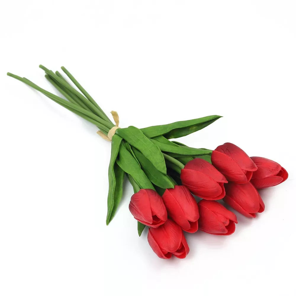 باقة واحدة من زهور التوليب الصناعية (بدون مزهرية)