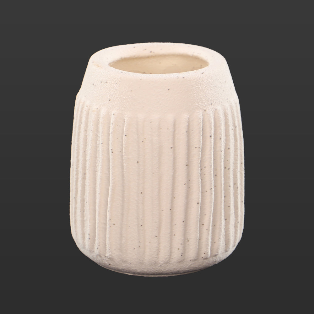 Small Ribbed Ceramic Vase