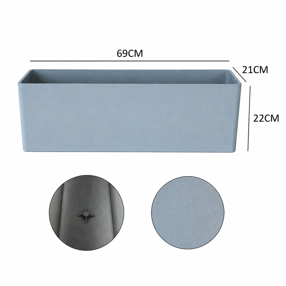 Modern Rectangular Plastic Window Box Planter