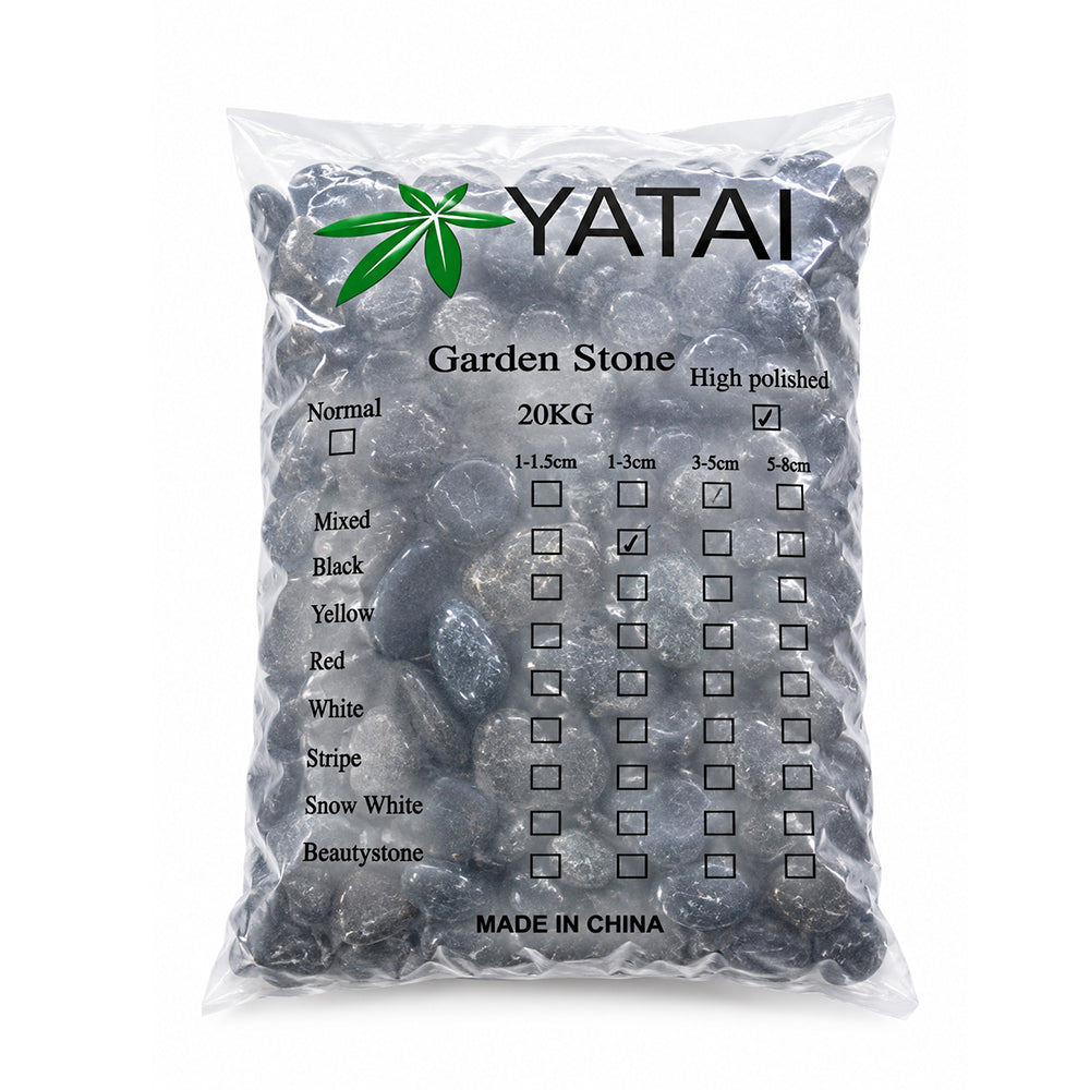Natural Black Decorative Pebble Stones (2–3 cm)