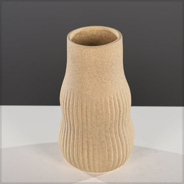 Textured Ribbed Ceramic Vase
