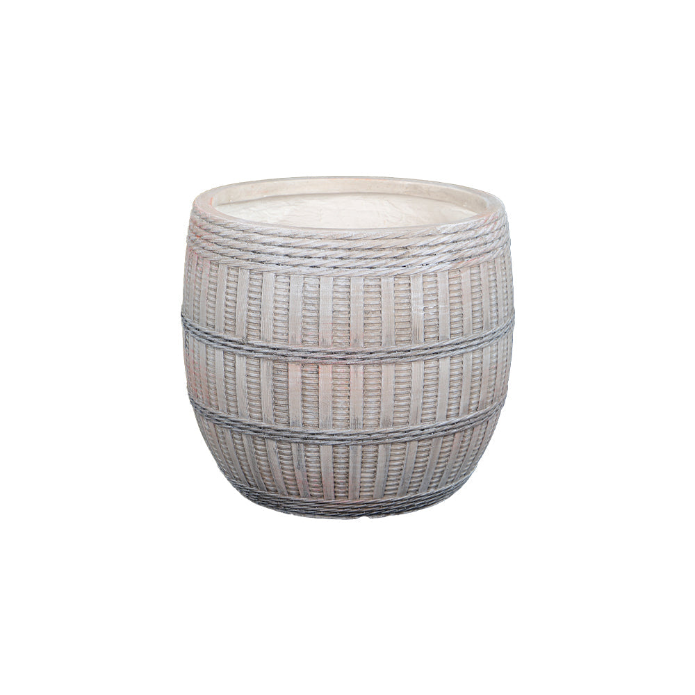 حوض زراعة خرساني مستدير بتصميم السلة