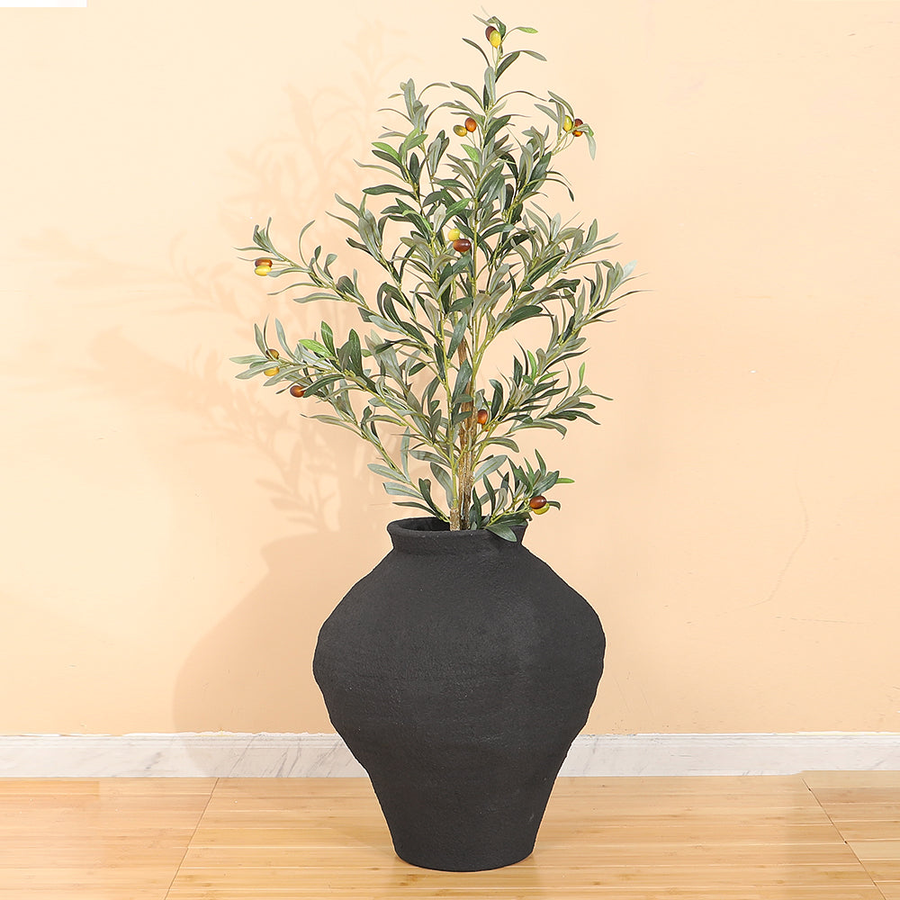 Black Textured Concrete  Vase