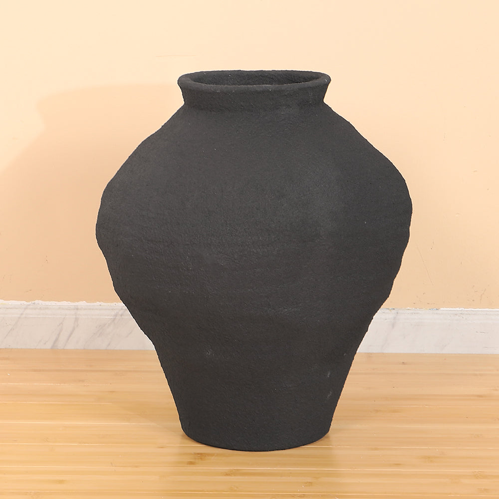 Black Textured Concrete  Vase