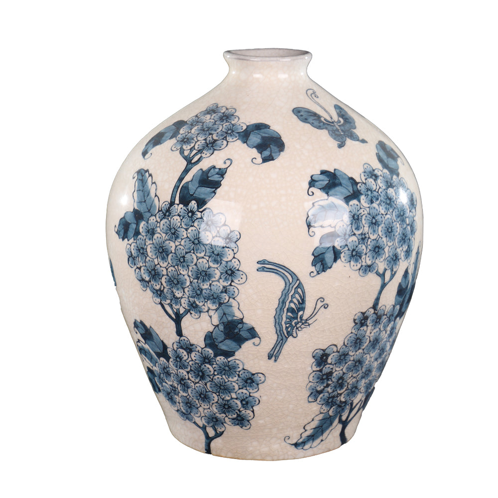 Blue Floral Ceramic Vase