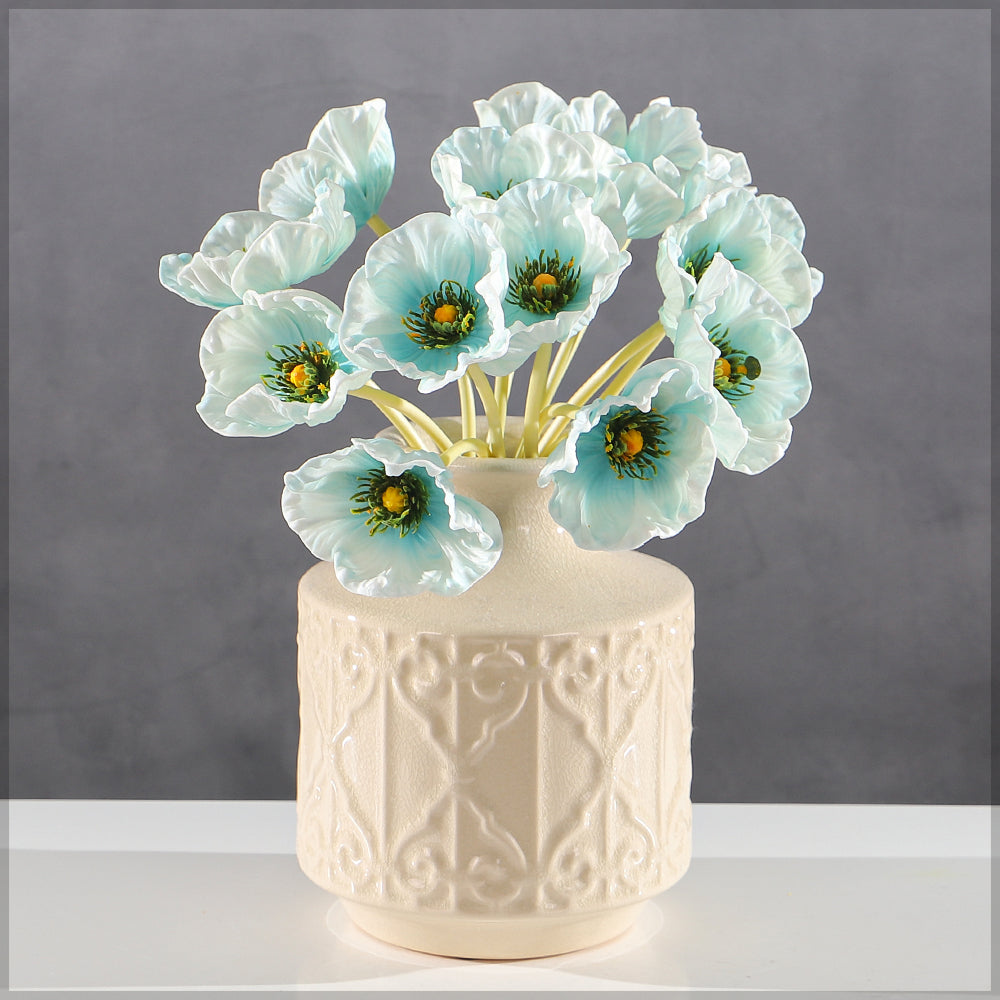 باقة واحدة من زهور الخشخاش الصناعية (بدون مزهرية)