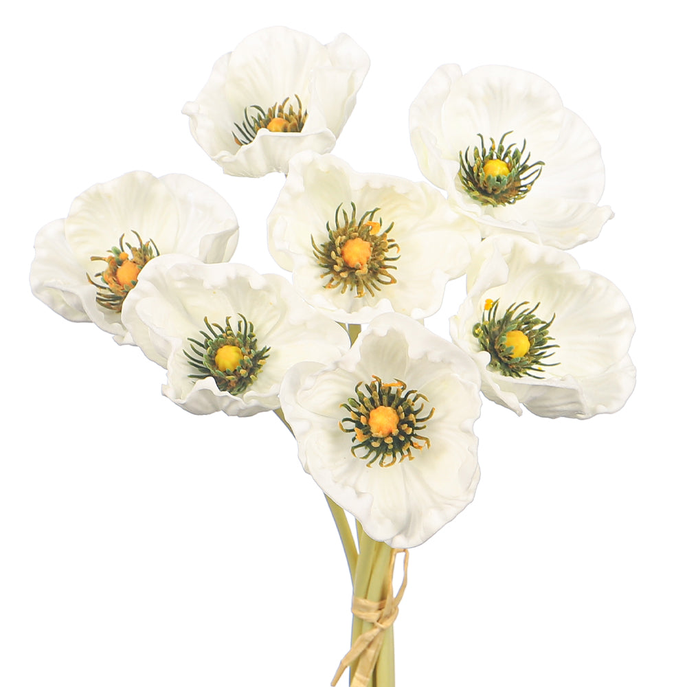 باقة واحدة من زهور الخشخاش الصناعية (بدون مزهرية)