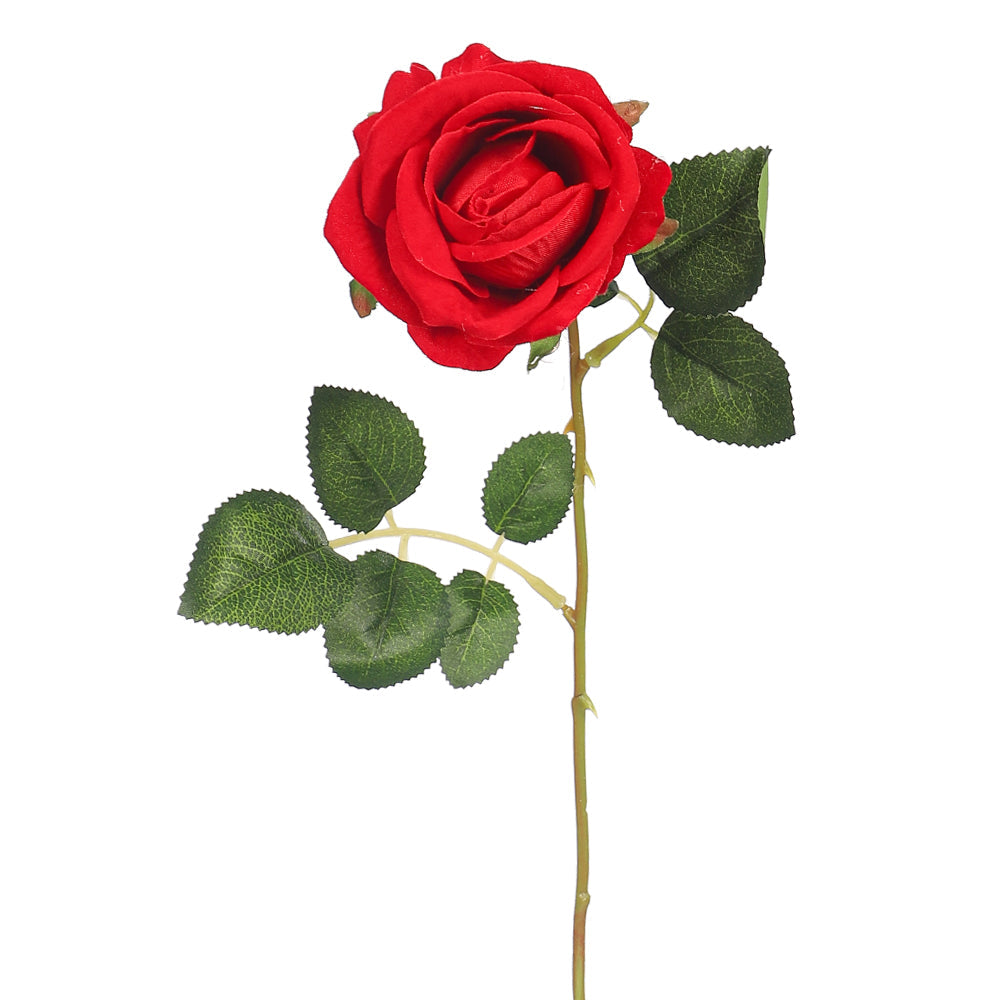 ساق زهرة ورد مفردة صناعية واقعية (بدون مزهرية)