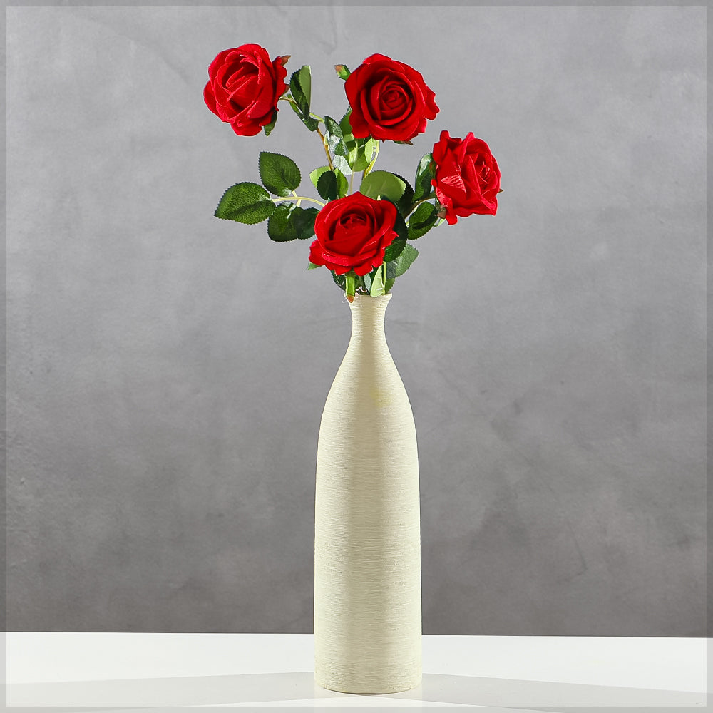 ساق زهرة ورد مفردة صناعية واقعية (بدون مزهرية)