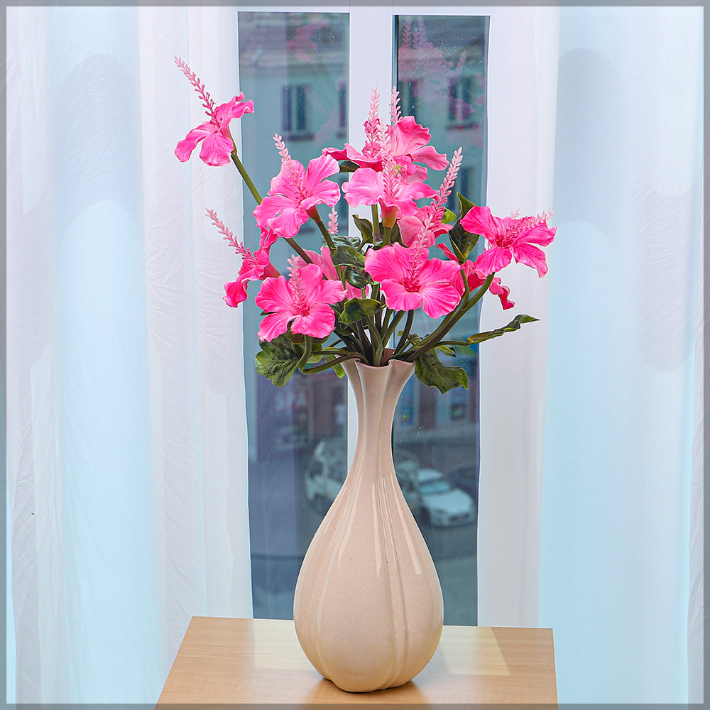 باقة واحدة من زهور الكركديه الصناعية (بدون مزهرية)