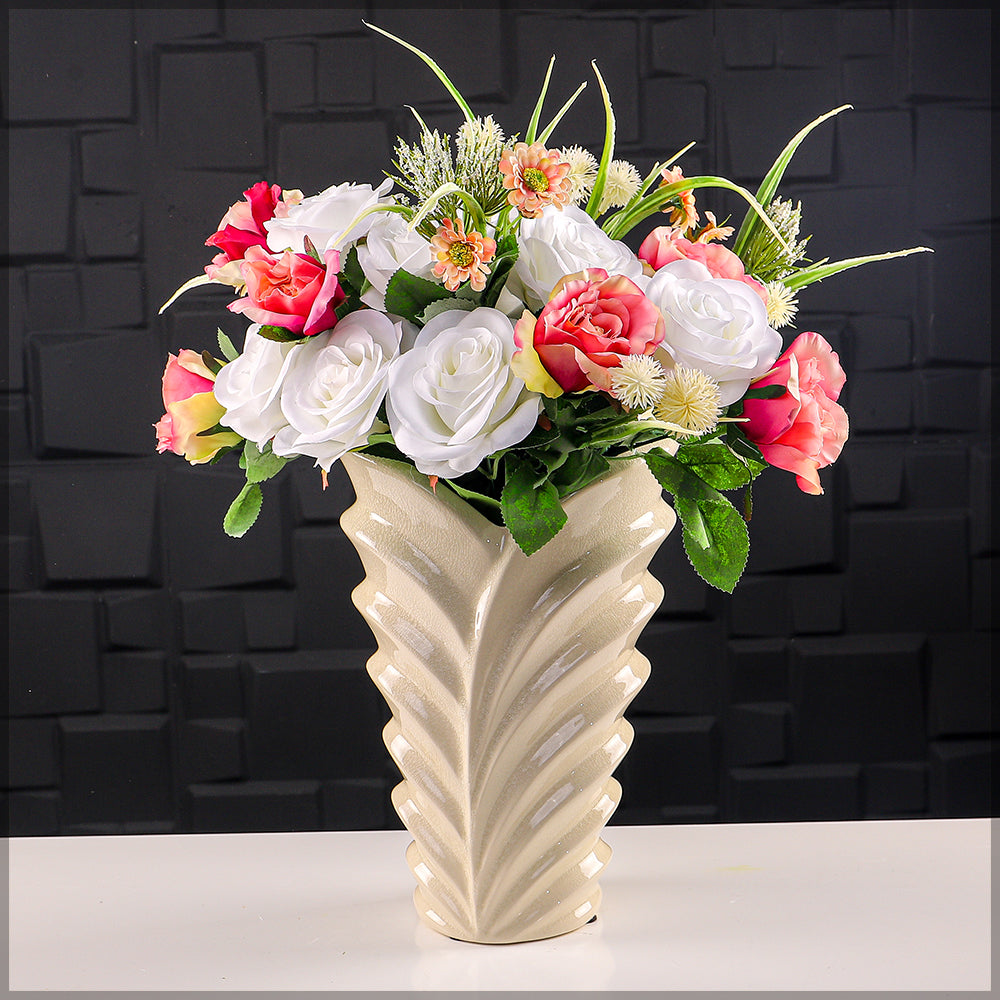 Modern Styles Cream Ceramic Vase