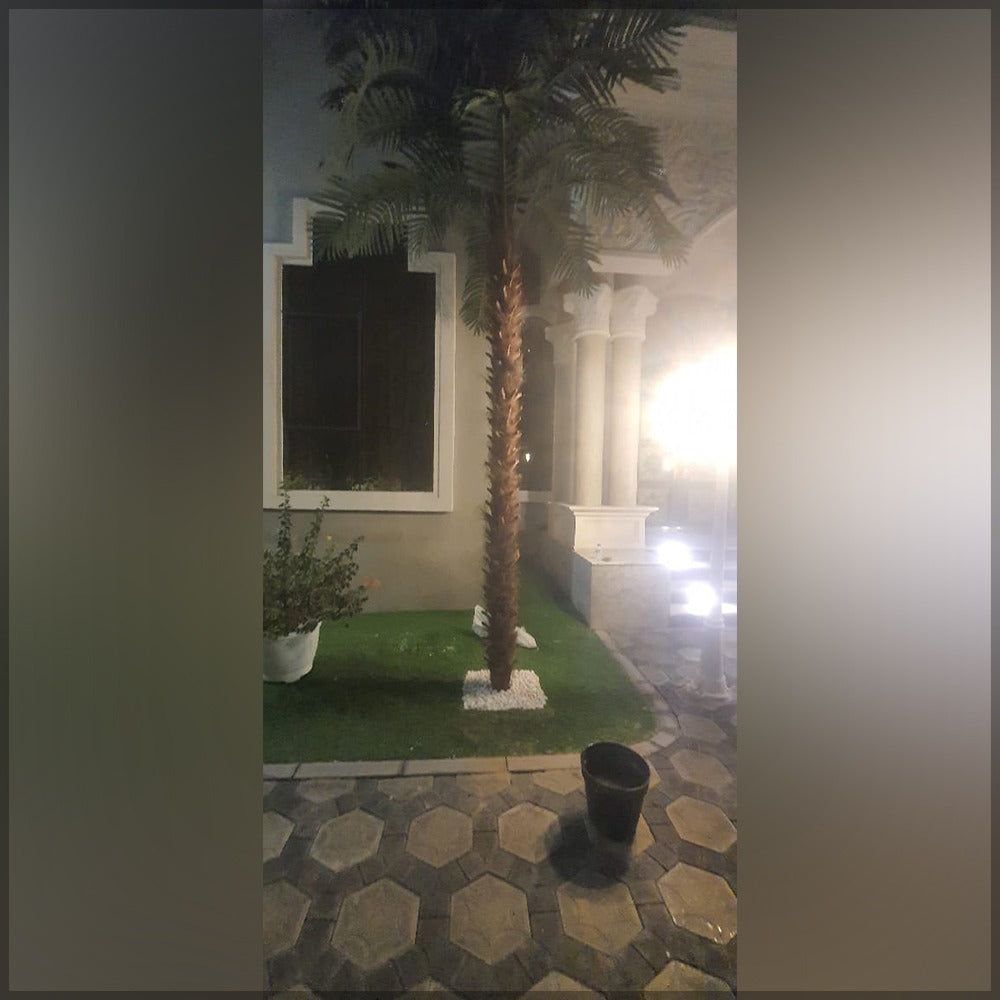 ديكور نباتات الفناء الخلفي بشجرة أزهار الكرز الشبيهة بالطبيعية بارتفاع 3.2 متر ونخلة بارتفاع 5 أمتار
