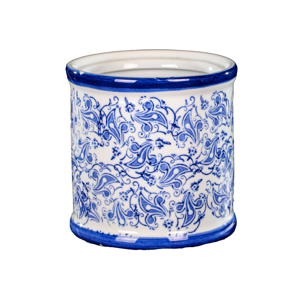 Decorative White/Blue Ceramic Vase