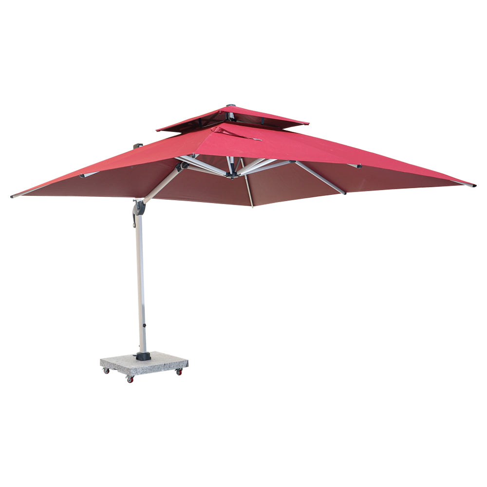 3m Cantilever Garden Parasol  with 120kg Marble Base with Assembly