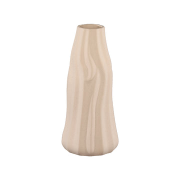 Edged Cream Ceramic Vase