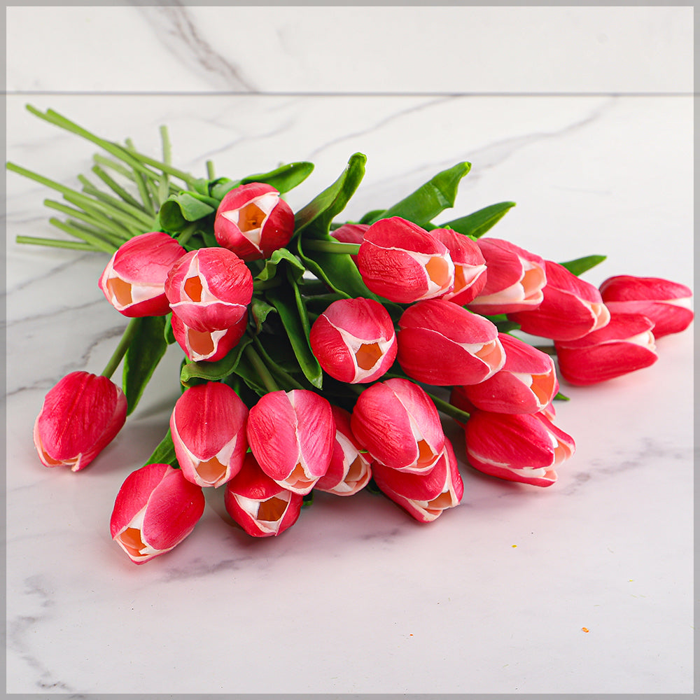 باقة واحدة من زهور التوليب الصناعية (بدون مزهرية)