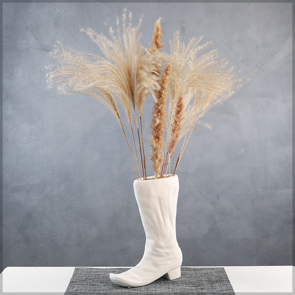 White Boots Design Ceramic Vase