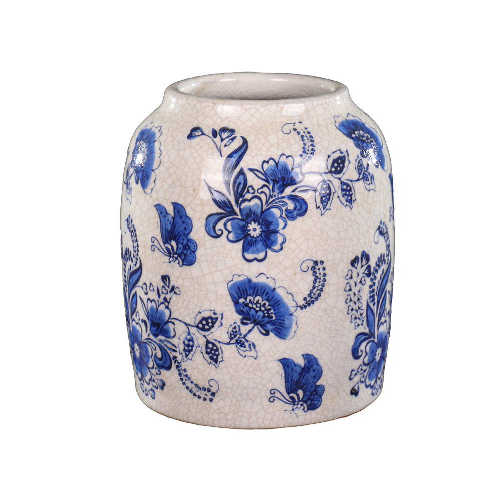 Vintage Blue and White Ceramic Chinese Vase