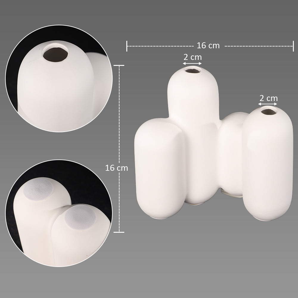 White Ceramic Table Top Bubble Design Vase(Flower Not Included)