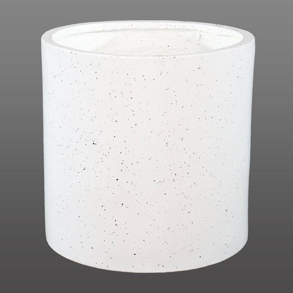 White Cylinder Concrete Planter