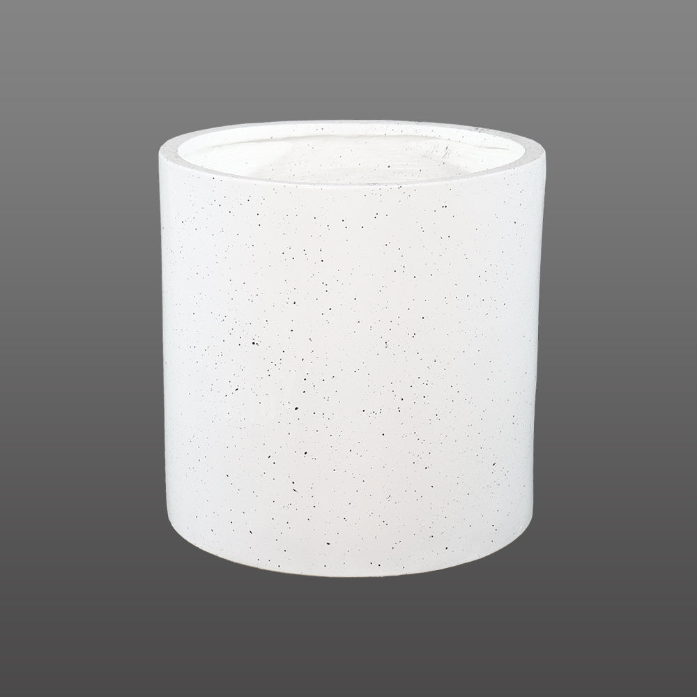 White Cylinder Concrete Planter